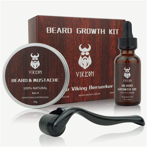 Beard Derma Roller Kit For Men Patchy Facial Hair Growing Kit Beard