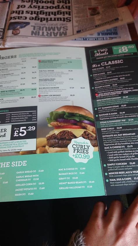 Menu At The White Rose Pub Bar The Mumbles