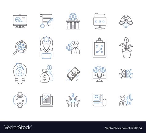 Accounting business outline icons collection Vector Image