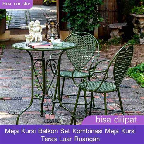 Jual Meja Dan Kursi Balkon Besi Tempa Retro Pastoral Set Kombinasi Meja