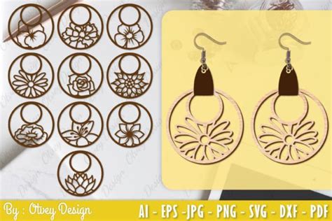 Earrings Keychain Laser Cut Bundle Graphic By Otvey Design Creative