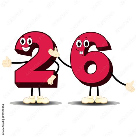 Number Twenty Six - Cartoon Vector Image Stock Vector | Adobe Stock