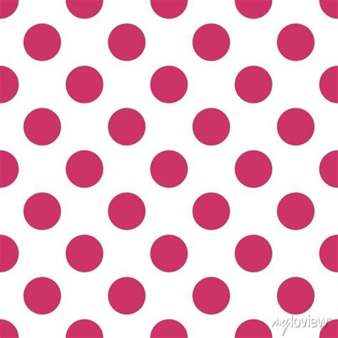 Tile Vector Pattern With Big Pink Polka Dots On White Background