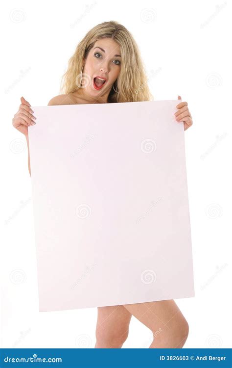 Naked Blond Surprise Stock Image Image Of Blank Card