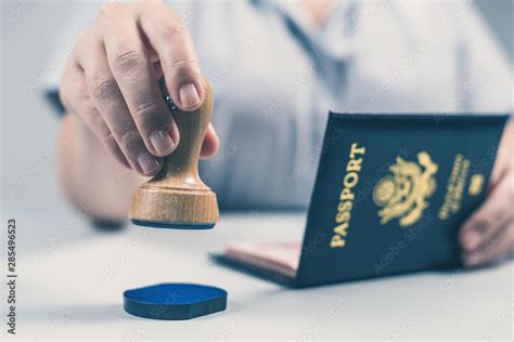 Immigration And Passport Control At The Airport Woman Border Control