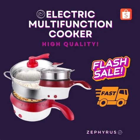 New Portable Multifunction Electric Cooking Pot With Steamer Non Stick Rice Cooker Hot Pot