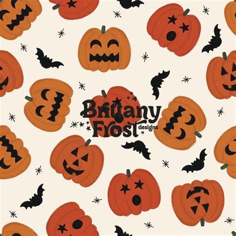 Jack-o-lantern Seamless File, Halloween Surface Pattern - Etsy