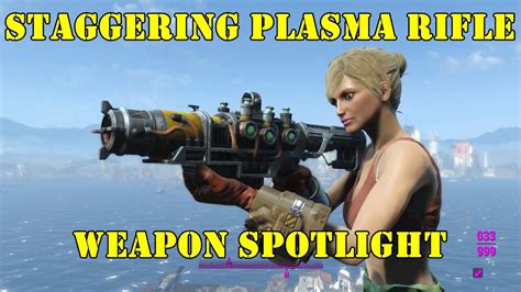 Fallout 4 Weapon Spotlights Staggering Plasma Rifle Splitter Barrel Youtube