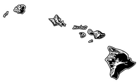 Hawaiian Islands Map Black And White