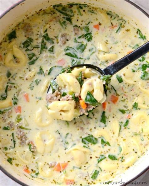 Creamy Sausage Tortellini Soup Creations By Kara