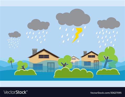 City floodheavy rain design 1 Royalty Free Vector Image