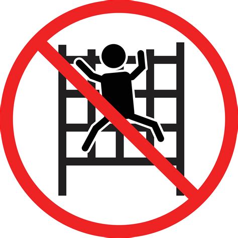 Do Not Climbing Icon On White Background No Climbing Allowed Sign Do