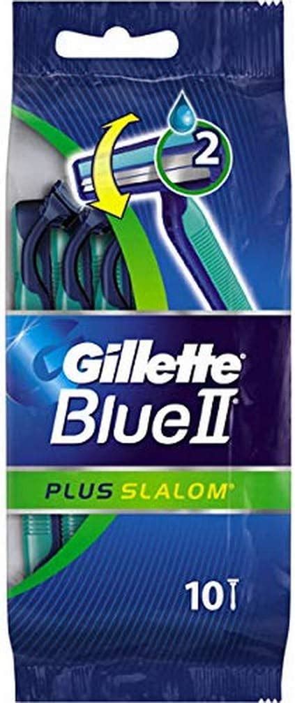 Gillette Blue II Plus Slalom Razor Pack Of 10 Amazon Co Uk Health