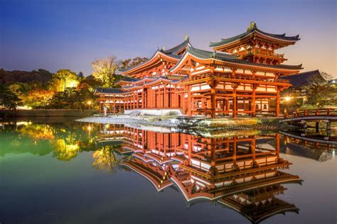 Phoenix Pasillo Byodo En Del Templo En La Ciudad De Uji Cerca De Kyoto