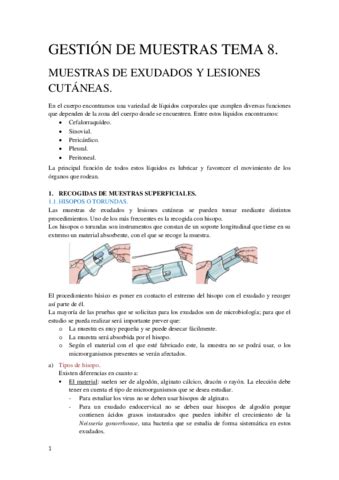 Tema Gesti N De Muestras Biol Gicas Pdf