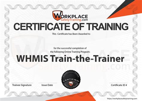 Wst Whmis Train The Trainer Certificate Simdut Ca