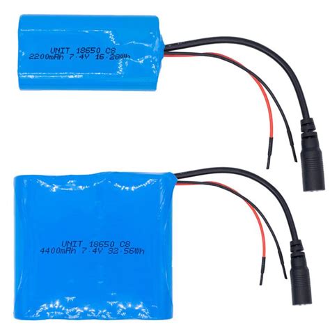 Baterías 18650 de 7 4V 2S1P 2200mAh 2S2P 4400mAh UNIT Electronics