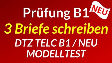 Prüfung B1 Briefe schreiben DTZ TELC B1 Briefe NEU YouTube