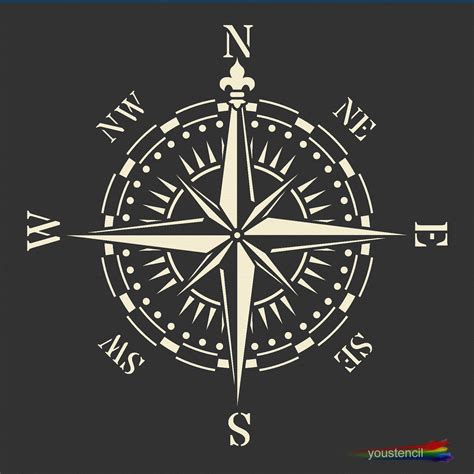 Victorian Compass Stencil For Walls Art And Furniture St62 Etsy