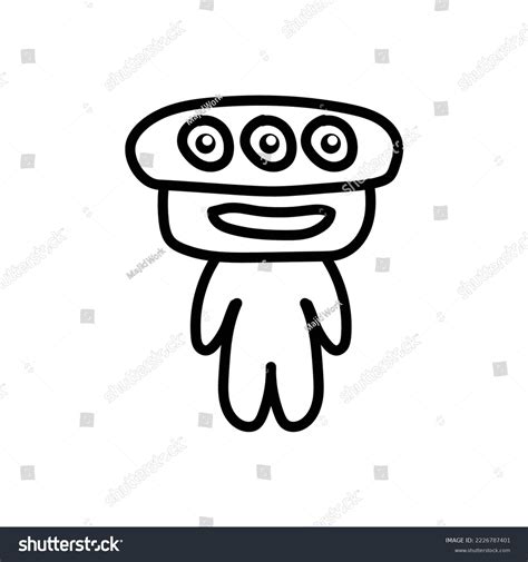 Cute Alien Illustration Hand Drawn Png Stock Vector (Royalty Free ...