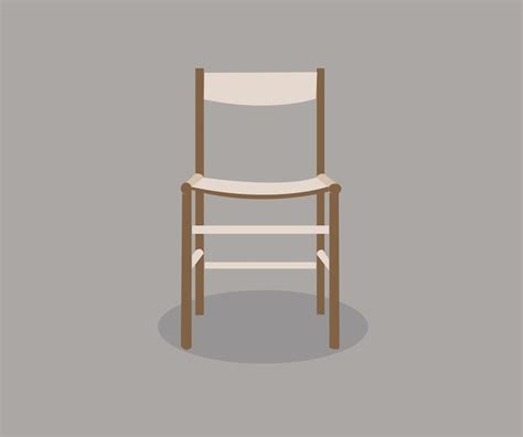 Ilustración de vector de silla sin brazos de madera Vector Premium