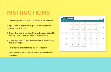 Activity Calendar Template in Word, PDF, Google Docs - Download ...