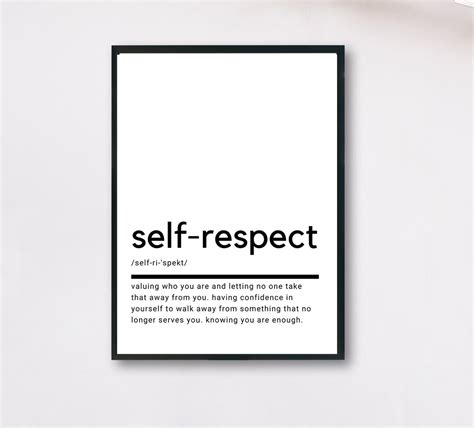 Self Respect Definition Printable Wall Art Self Respect Etsy