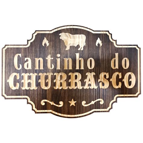 Cantinho Do Churrasco Entalhado Em Madeira Pinus Carmisini