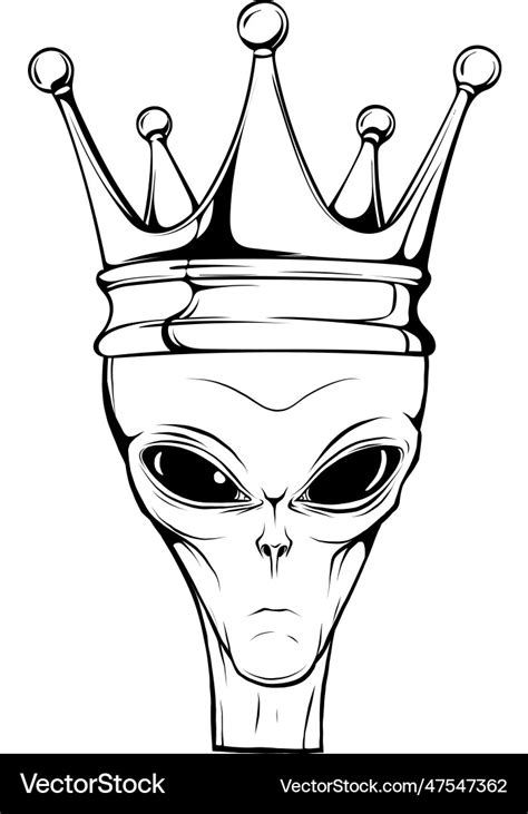 Outline Alien Head Royalty Free Vector Image Vectorstock