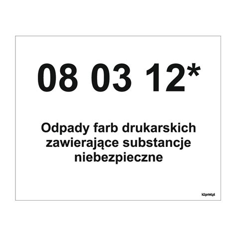 Naklejka Foliowa KOD ODPADU BDO 25x20cm K2 Print Drukarnia Online