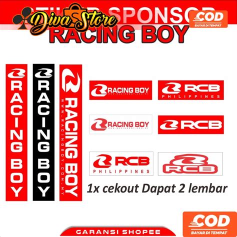 Jual Stiker Racing Boy Sticker Rcb Sponsor Shock Depan Shopee Indonesia