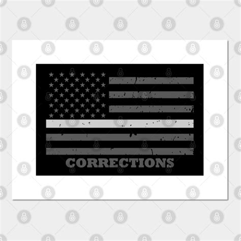 Corrections Officer T Thin Silver Line Flag Prison Officer