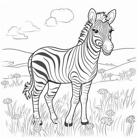 Cute Zèbre En Noir Et Blanc Livre De Coloriage Pour Enfants Girafe