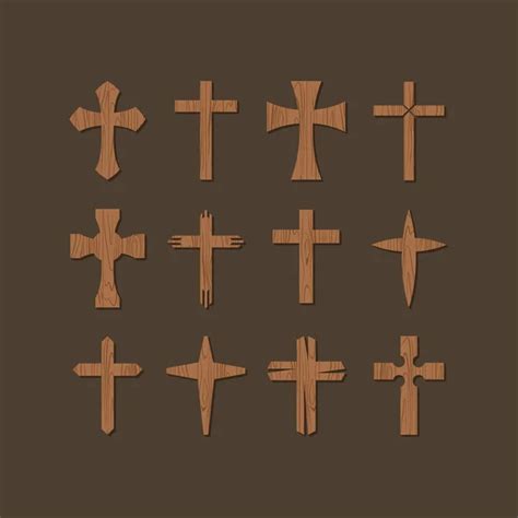 Wooden Vector Crosses Vector Art Stock Images Depositphotos