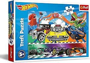 Trefl Hot Wheels Voitures Roulant à Grande Vitesse Puzzle pièces Puzzles colorés avec