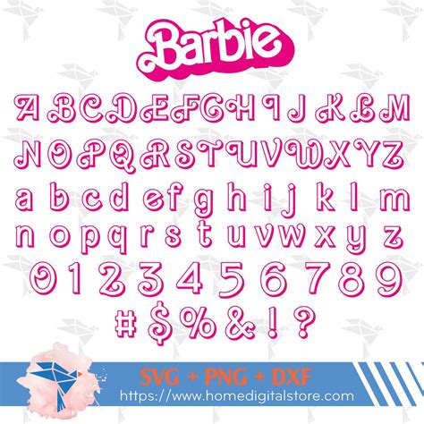 Barbie Font SVG, PNG, DXF