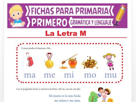 La Letra M Para Primer Grado De Primaria Actividades Educativas 2023