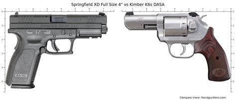 Springfield XD Full Size 4 Vs Kimber K6s DASA Size Comparison