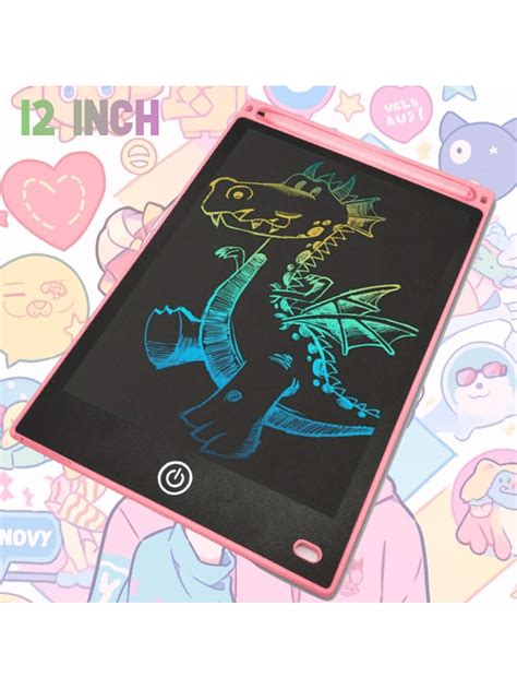 12 Colour Pink Electronic Drawing Board Lcd Screen Writing Digital