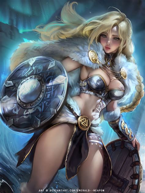 Viking Shield Maiden Commision By EmeraldWeapon Hentai Foundry