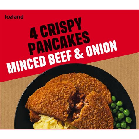 Iceland 4 Crispy Pancakes Minced Beef Onion 250g Frozen Snacks