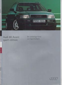 Audi 80 Avant Sport Edition 1994 Broschüre Histoquariat