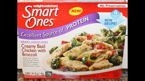 Weight Watchers Smart Ones Creamy Basil Chicken With Broccoli Review Youtube