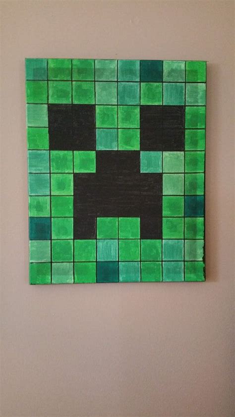 Minecraft Creeper Canvas | Kinderfeestje, Knutselen, Minecraft