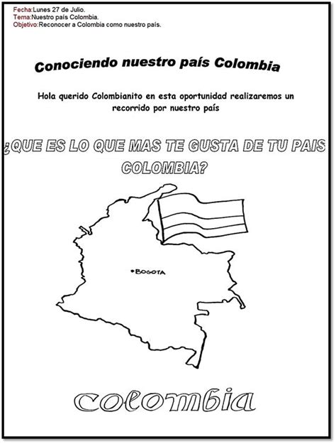 Mapa de Colombia en español e inglés