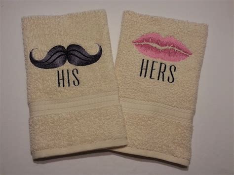 His And Hers Towel Set Bath Towel Sets Hand By Twistedstitches13