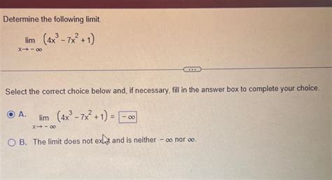 Solved Determine The Limit At Infinity