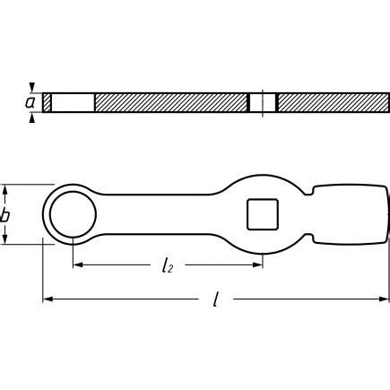 Clé polygonale à frapper à 12 pans avec 2 surfaces de frappe