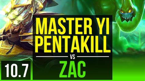 MASTER YI Vs ZAC JUNGLE Pentakill Rank 3 Master Yi 1 2M Mastery