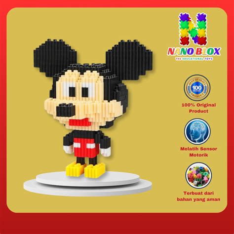 Jual Mainan Nano Blocks Mickey Minnie 3D Model Mainan Blok Susun